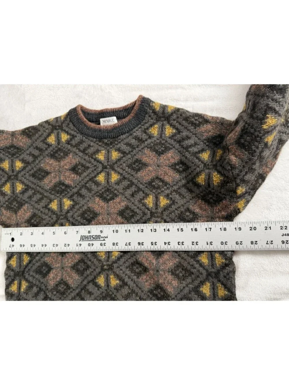 Vintage März München Wool Blend Geometric Sweater West Germany Small Pullover